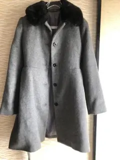 GU ロングコートグレー リボンMサイズ