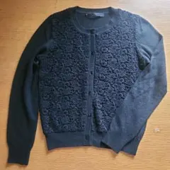 マルティニーク カシミヤアンゴラ混 カーディガン レース