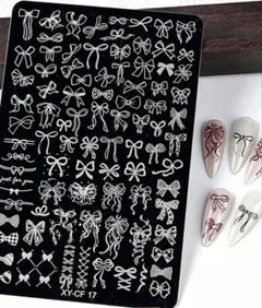 大判ネイルスタンププレート　リボン