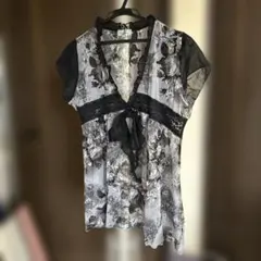 save our soul 花柄シアーブラウス 半袖 Lのサムネイル