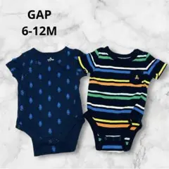 GAP ロンパース 2枚セット 6-12M ボーダー ロボ babyGap