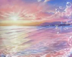 青い空と海を描いたパステル画 (ハードパステル) - メルカリ