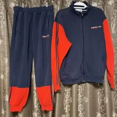 adidas ジャージ ネイビー/レッド XL セットアップ