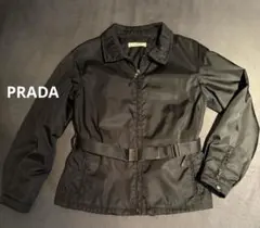 PRADA プラダ　ロゴ刻印ベルト付　ナイロン ジャケット ブルゾン 36 Sのサムネイル