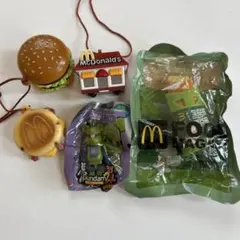マクドナルドストラップ4種＋旧ザクBE@RBRICK