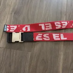 DIESEL ベルト レッド ロゴ