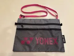 YONEX メッシュポケット付きバッグ グレー/ピンク