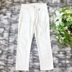 ⁠【SOMETHING】ホワイトデニム (XS) ストレッチ 美脚 日本製 白のサムネイル