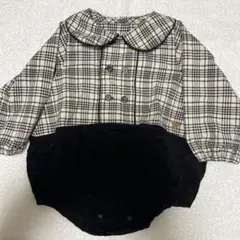 ２点セットaprès les coursロンパースカバーオールチェック柄白ベスト