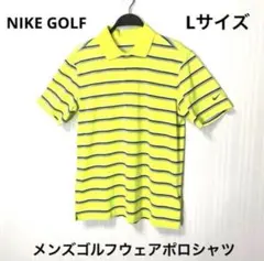 ★NIKE GOLF★メンズ ゴルフウェア ポロシャツ ボーダー柄 ロゴ刺繍