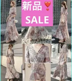 【SALE】韓国風ロングワンピース