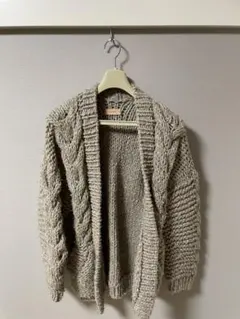 TODAYFUL ケーブルニット カーディガン グレーベージュ