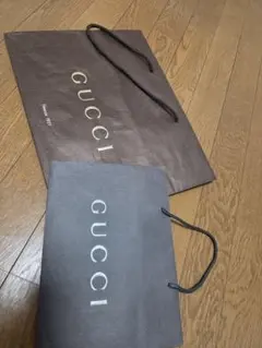 GUCCI ショップ袋セット ブラウン グレー