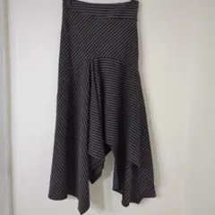 ◆ハンカチーフヘムスカート◆　アシンメトリー　ブラック　アシメ