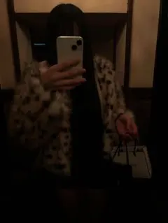 ヒョウ柄ファーコート Mサイズ