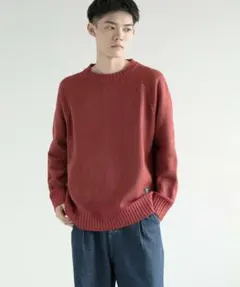 aimoha MENS モックネックエルボーパッチ ニットセーター
