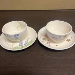【新品未使用】花柄カップ・ソーサー2客セット