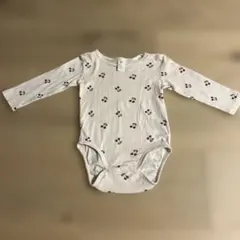 H&M チェリー柄 長袖ロンパース 80