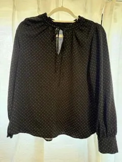 earth music & ecology ドット柄長袖ブラウス