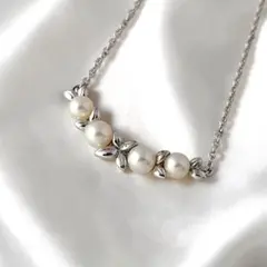 TASAKI　タサキ　あこや真珠　パール　ネックレス　シルバー金具のサムネイル