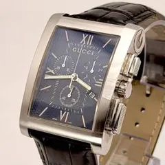 稼働】GUCCI 8600M Gメトロ クロノ ネイビー スクエア デイト - メルカリ
