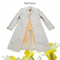 Paul Stuart グレー ロング スプリングコート シルク混 Mのサムネイル