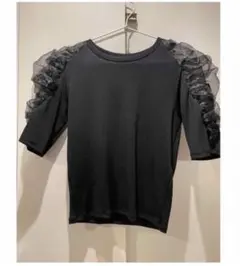 ZARA フリル袖　肩ボリューム五分袖トップス