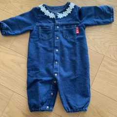 デニム風ロンパース