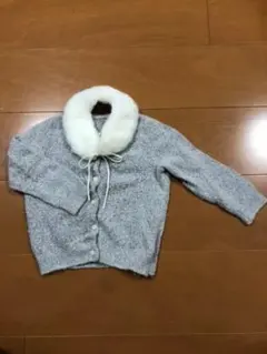 コムサイズム☆ファー付きカーデガン　80センチ