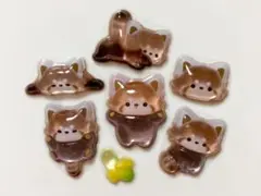 ボンボンドロップシール　立体シール　3Dシール　動物　レッサーパンダ【222】