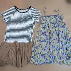 半袖ミニワンピース&キャミワンピ花柄2点セットのサムネイル