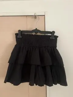 黒 スカート フリル シズニルック 無彩色ルック FREE