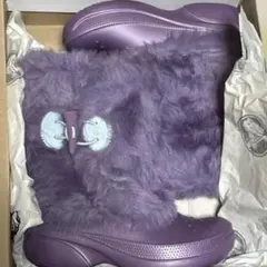 【新品未使用】クロックス　子供用長靴　j2 紫 20cm相当