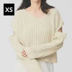 GU　カットアウトセーター　長袖　XS　ナチュラル　アイボリー　新品未使用