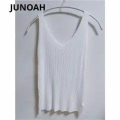 JUNOAH Vネックリブタンクトップ 白のサムネイル