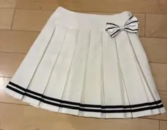 repipi armario プリーツスカート　ホワイト　リボン付き　卒服　卒業