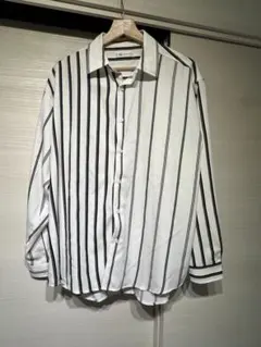 タケオキクチ　TK ストライプ 長袖シャツ 白黒