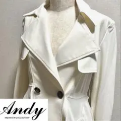 【ベルト付き】未使用品　タグ付き　Andy ホワイト トレンチコート