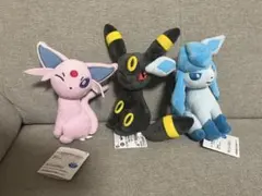 ポケットモンスター ほぺぴたぬいぐるみ ブラッキー　グレイシア　エーフィー