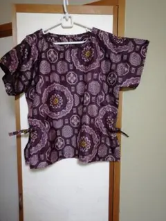 着物リメイクブラウス(アンティーク大島紬リメイク)