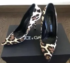 DOLCE&GABBANA レオパード柄 ハラコ パンプスサイズ37のサムネイル