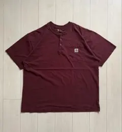 Carhartt ワンポイントロゴ Tシャツ 胸ポケット ヘンリーネック