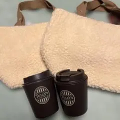 【新品未使用】TULLY'S COFFEE　ボアバッグ&タンブラー　2セット