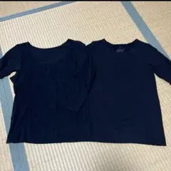 無印良品　あったか綿インナー　Uネック8分袖　丸首長袖