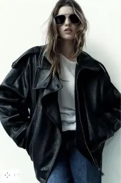 ZARA フェイクレザージャケット M