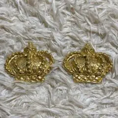 イヤリング　ヴィンテージ　クラウン　王冠　ゴールド