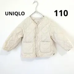 UNIQLO ユニクロ　ジャケット 110　キルティング　ノーカラー　アイボリー