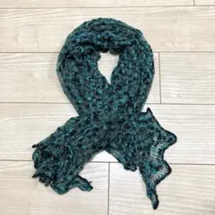 ストール　マフラー　緑　黒　ゴールド