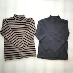 ☆美品☆　無印良品　ハイネック　長袖ボーダーシャツ （110サイズ） ２枚セット