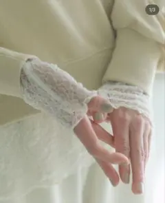 新品未使用タグ付き　シアーレースロンT サマンサモスモスブルー　キナリ